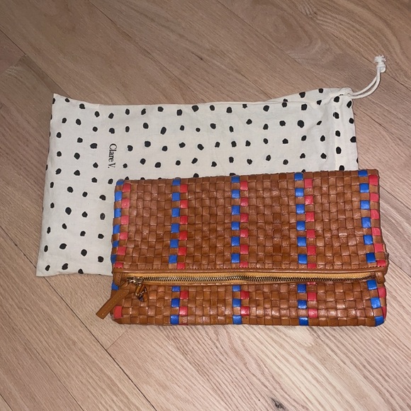 Clare V. NWT hand woven leather foldover clutch with tabs.No longer available - Picture 6 of 9